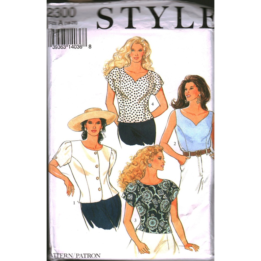Style 2300 Sewing Pattern Misses Panelled Tops Size 18-28 Bust 40-50 Vintage